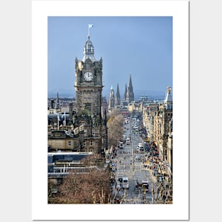 Looking down Princes Street - Edinburgh, Scotland Posters and Art